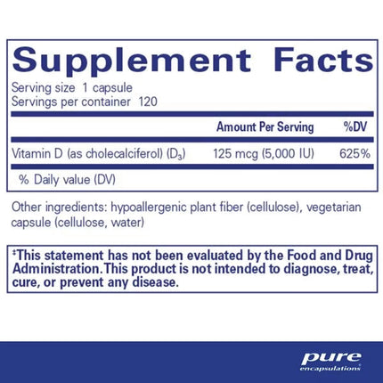 Vitamin D3 125 mcg (5,000 IU)