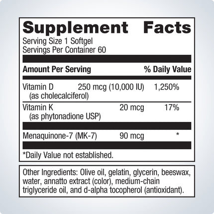 Vitamin D3 (10,000) with Vitamin K