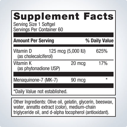 Vitamin D3 (5,000) with Vitamin K